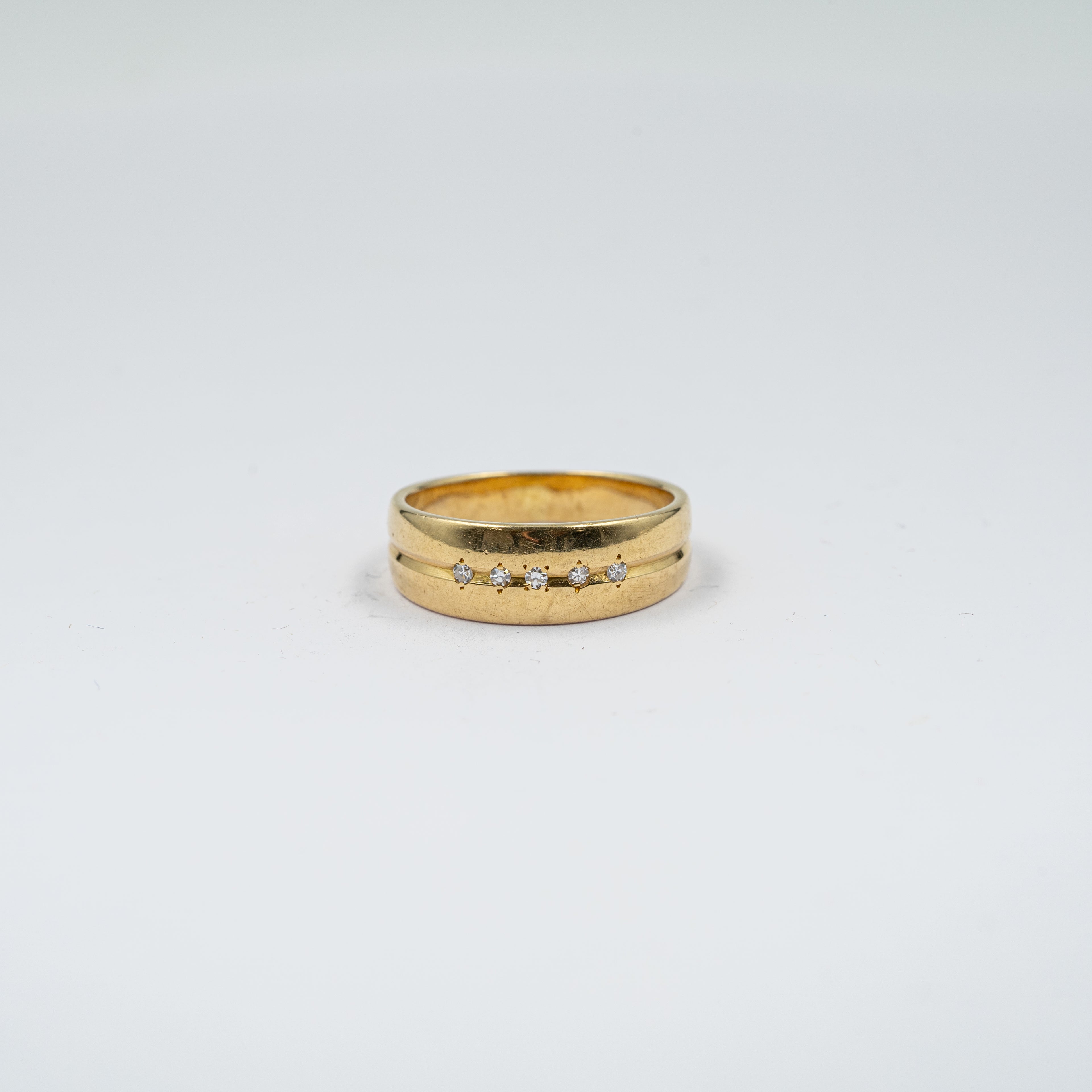 Channel Set Diamond Bar Ring