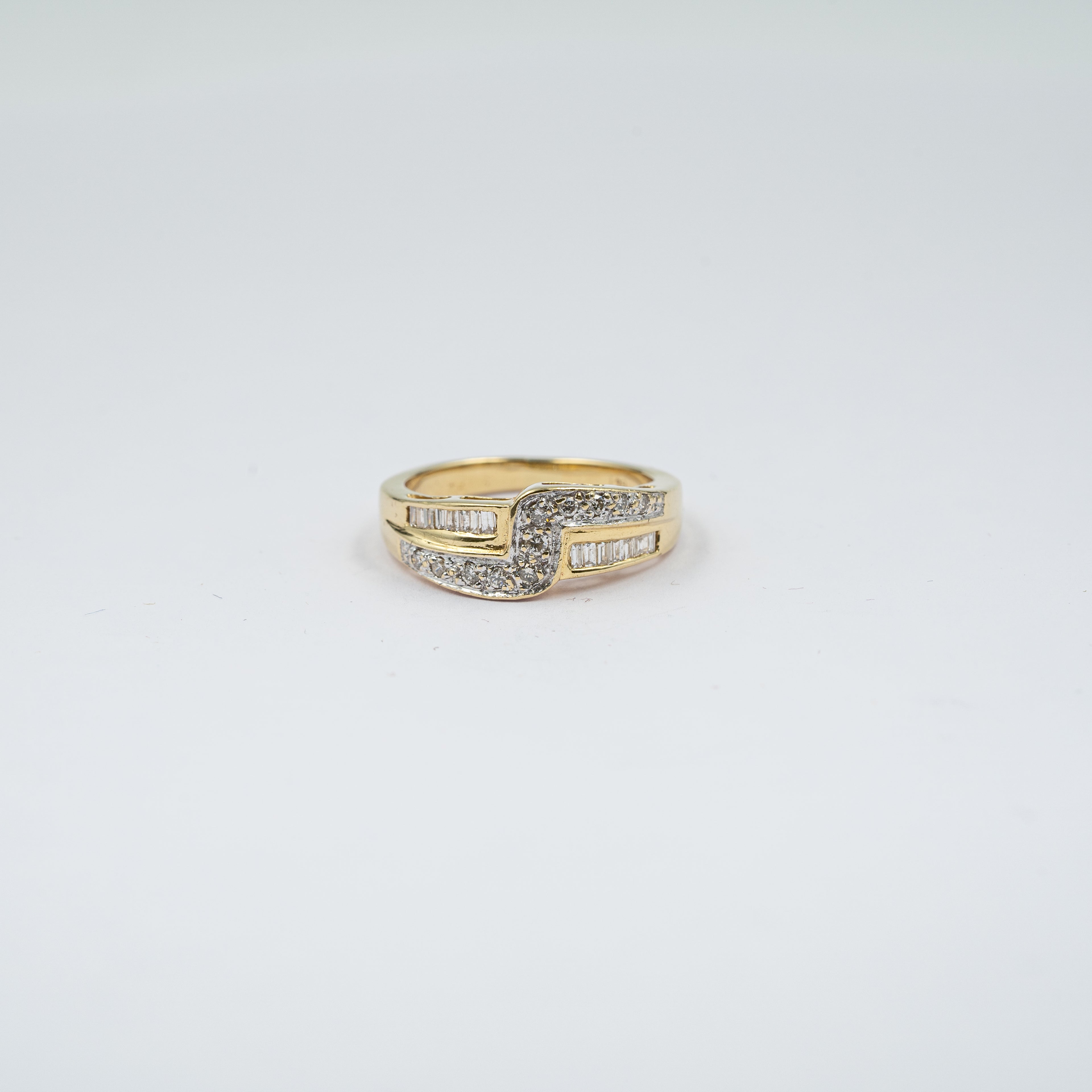 Mixed Cut Diamond Wave Ring