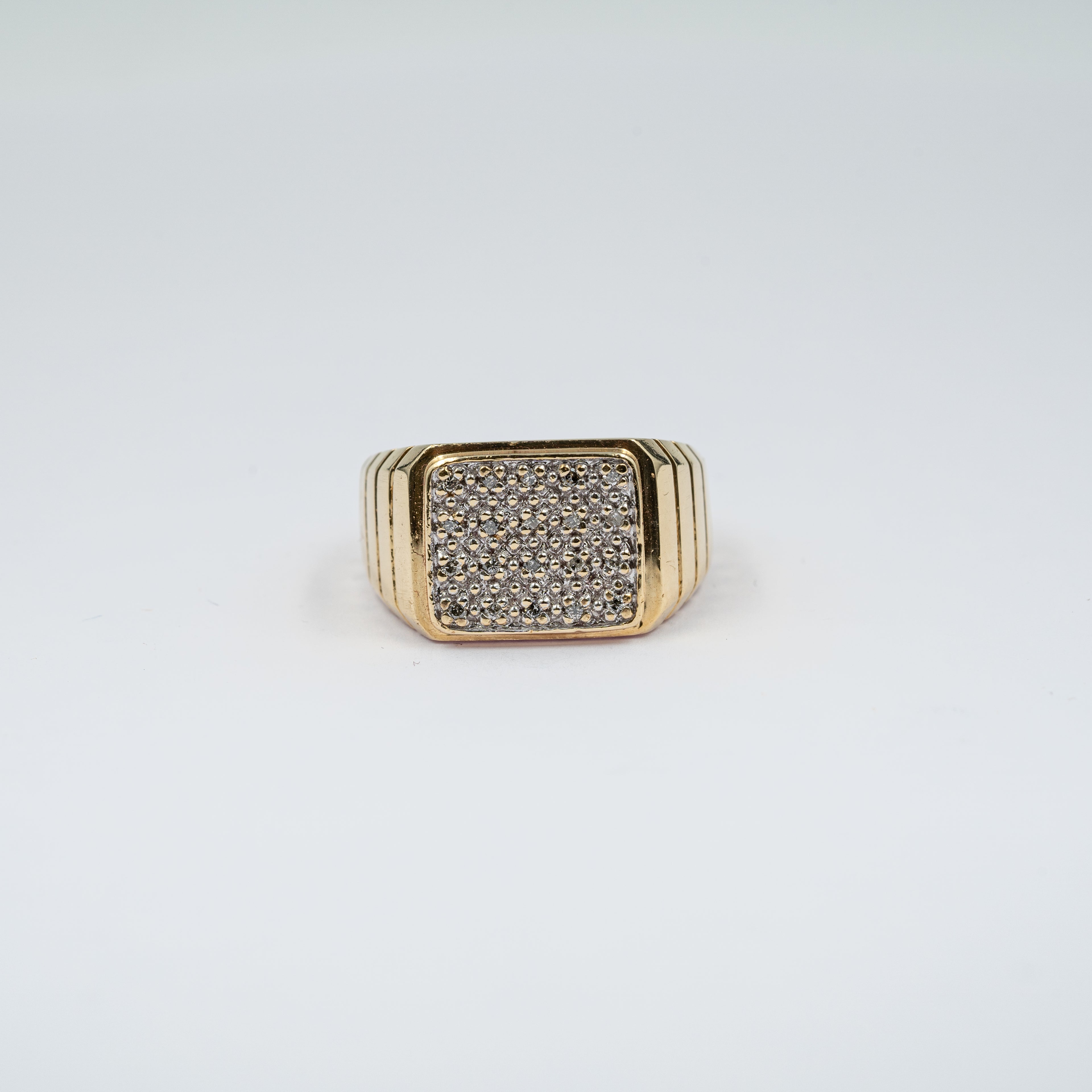 Diamond Cluster Signet Ring