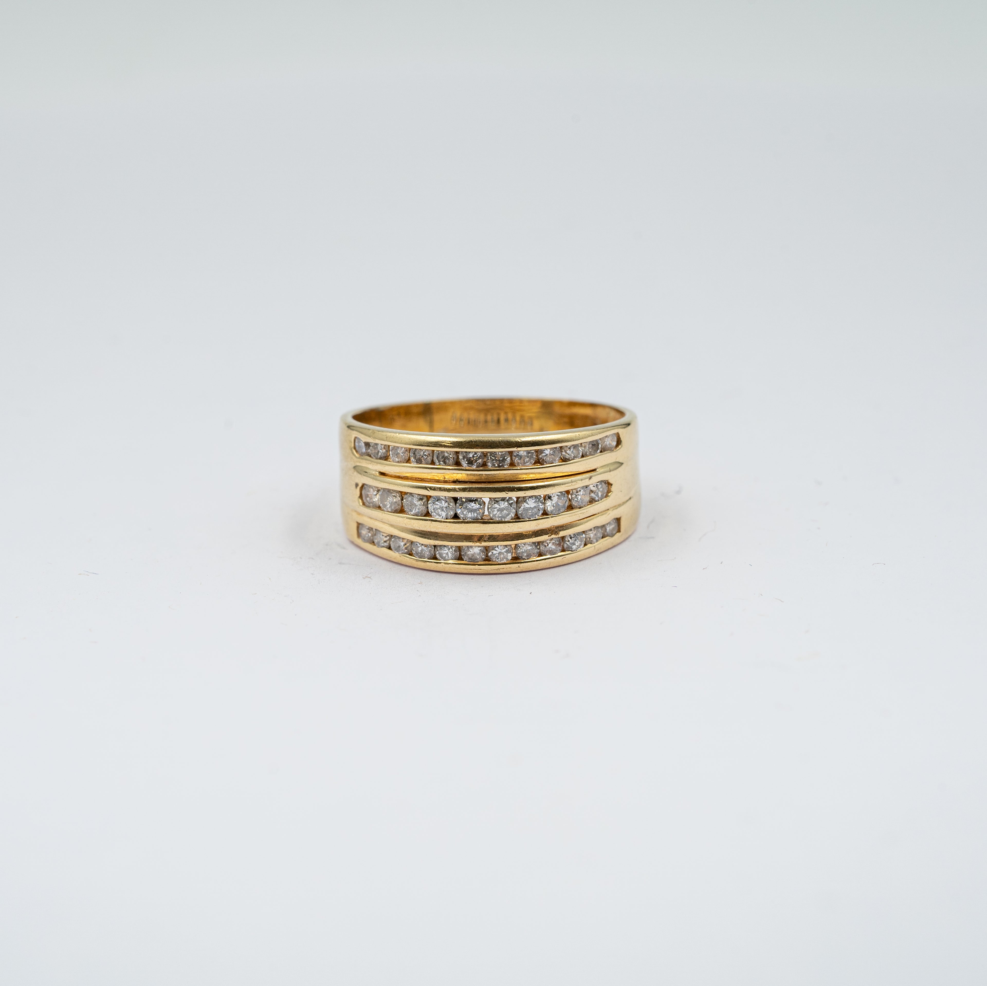 Diamond Three Channel Set Ring