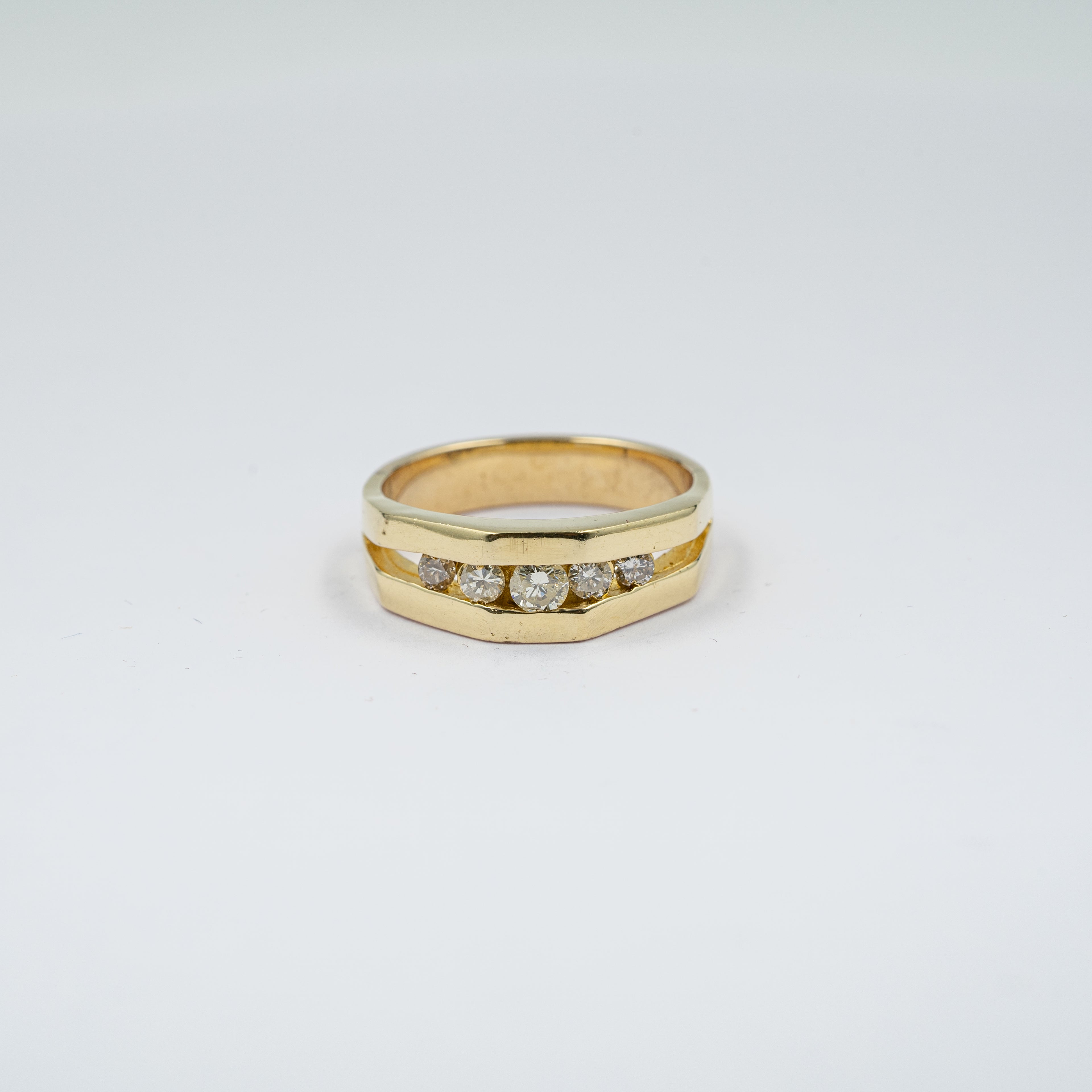 Flat Top Diamond Bar Ring