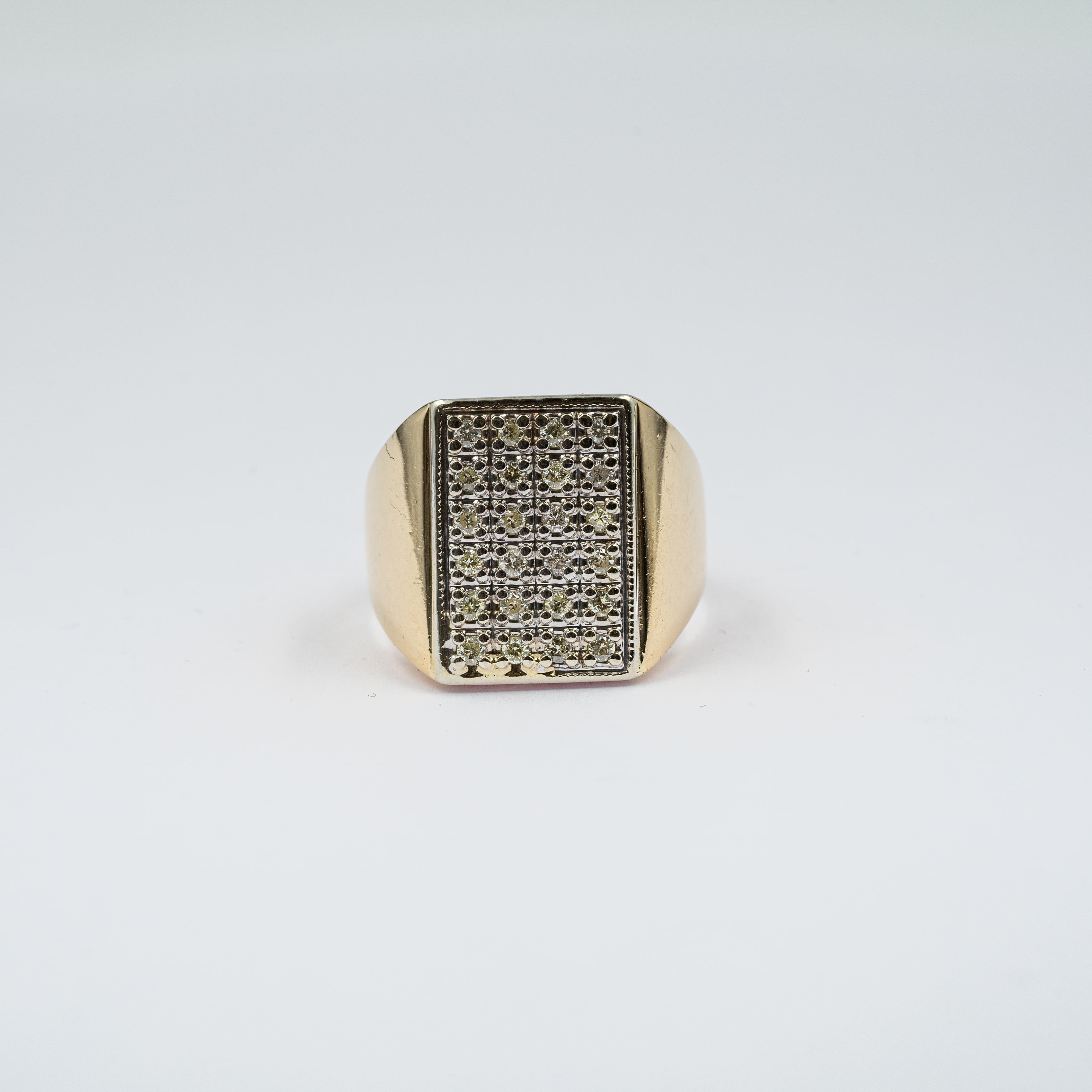 Pavé Grid Diamond Statement Ring