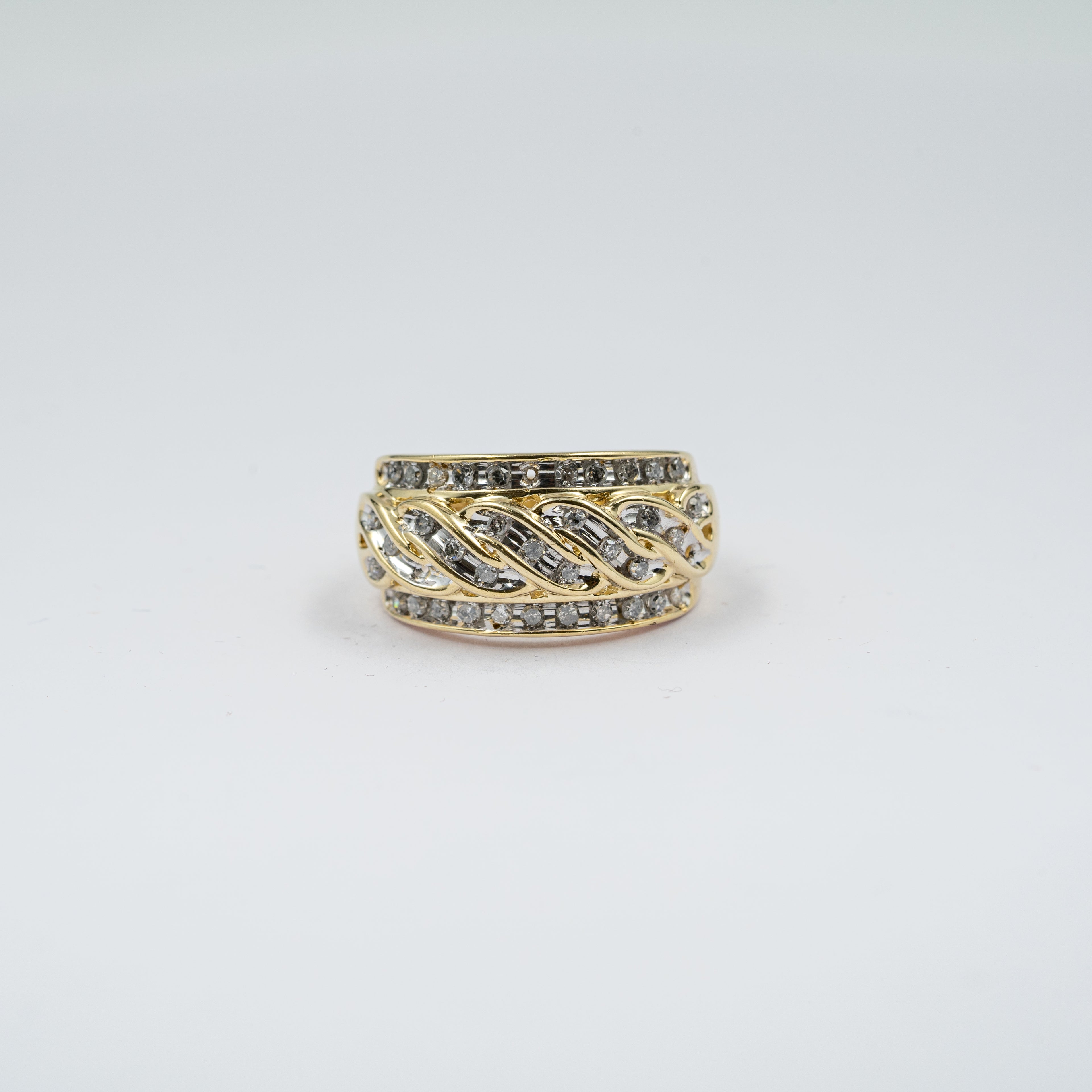 Twisted Rope Diamond Accent Ring
