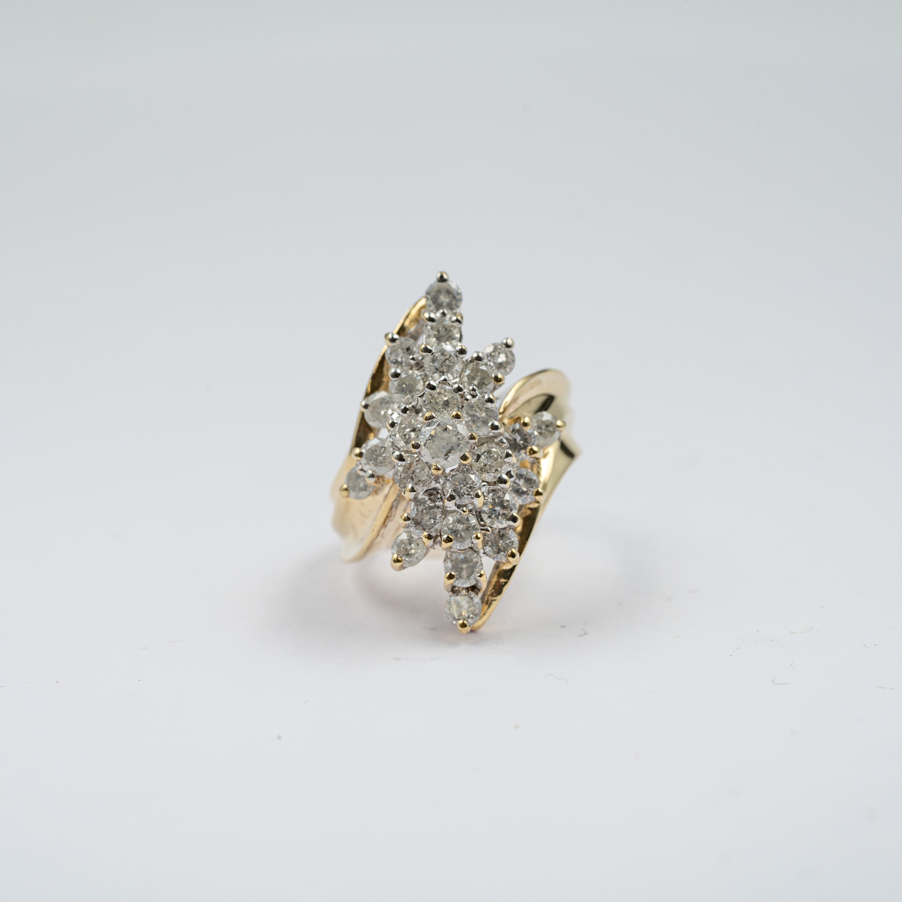 Starburst Diamond Cluster Cocktail Ring