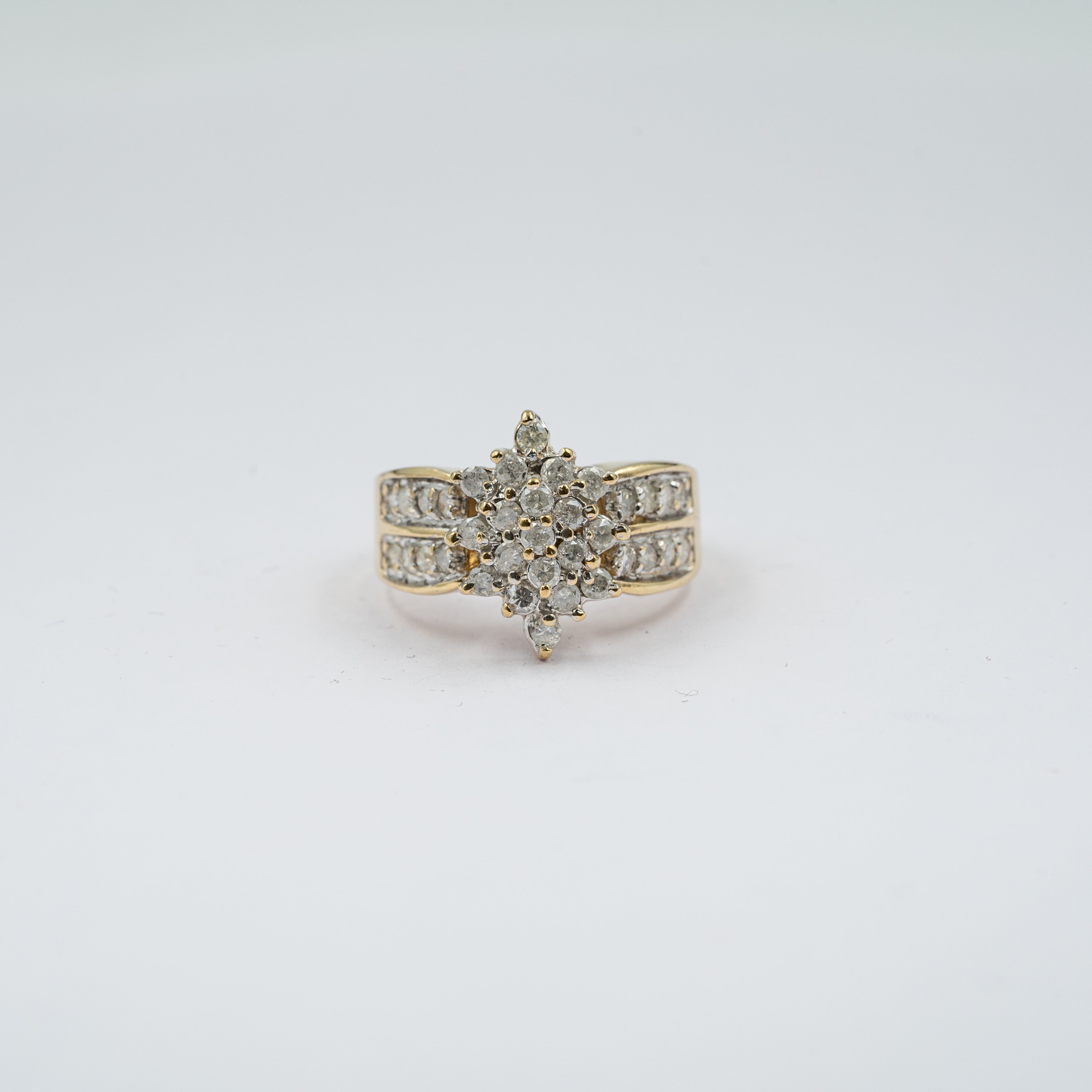 Vintage Diamond Marquis Cluster Ring